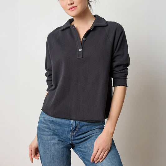 Shirttail Polo in Black