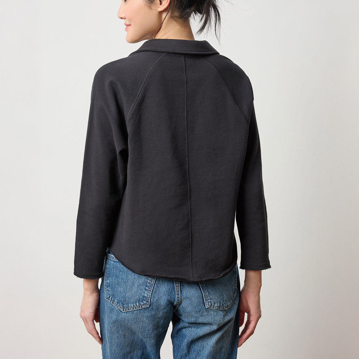 Shirttail Polo in Black