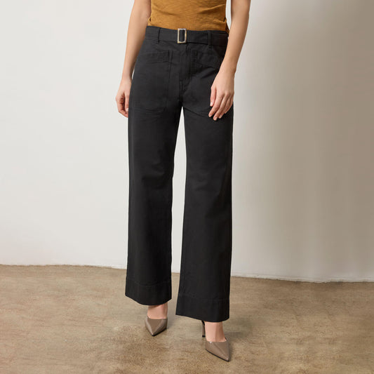 Slant Pocket Twill Pant in Black