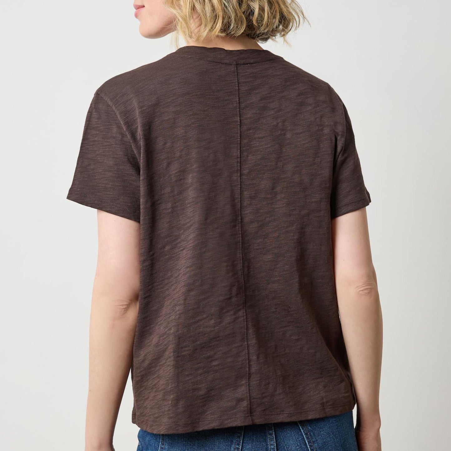 Boyfriend V Neck Tee in Espresso