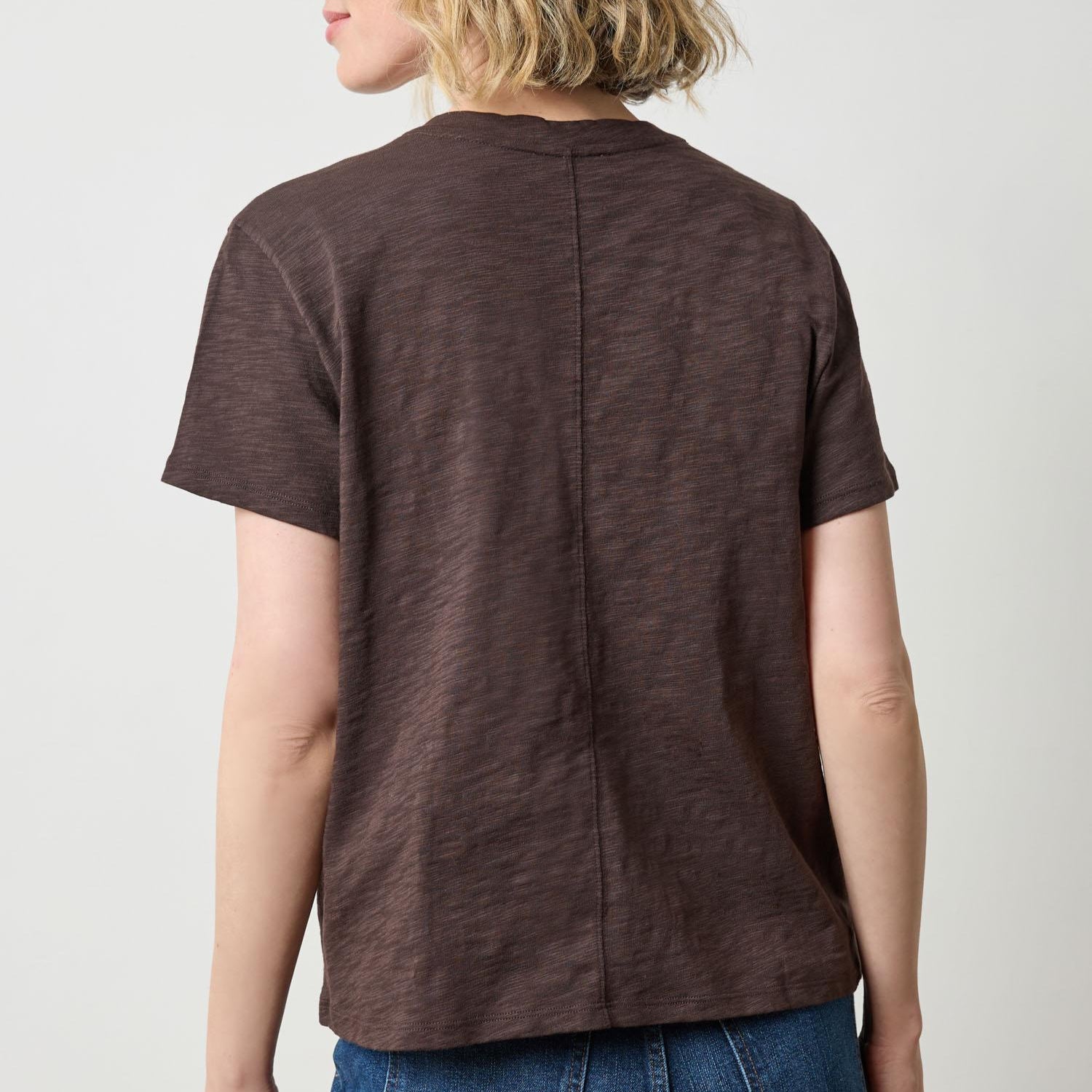 Boyfriend V Neck Tee in Espresso
