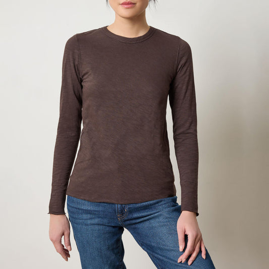Bias Long Sleeve Tee in Espresso