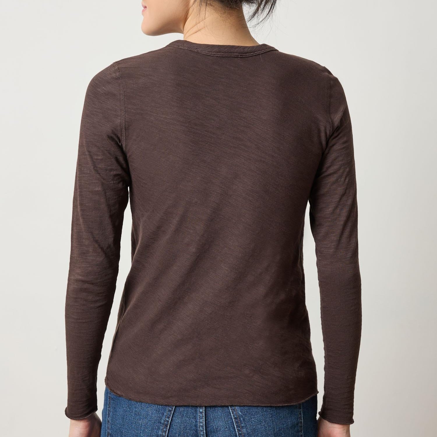 Bias Long Sleeve Tee in Espresso