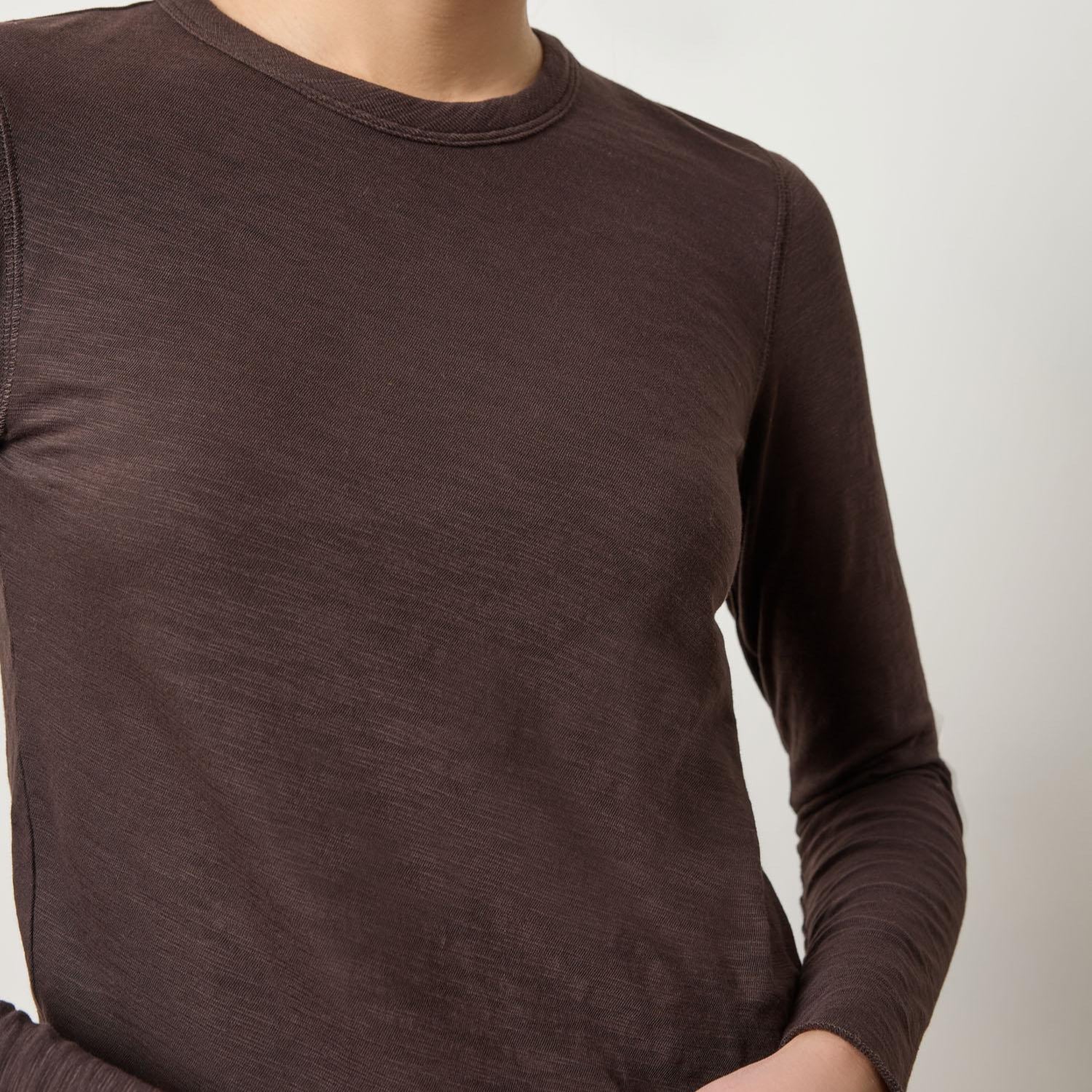 Bias Long Sleeve Tee in Espresso