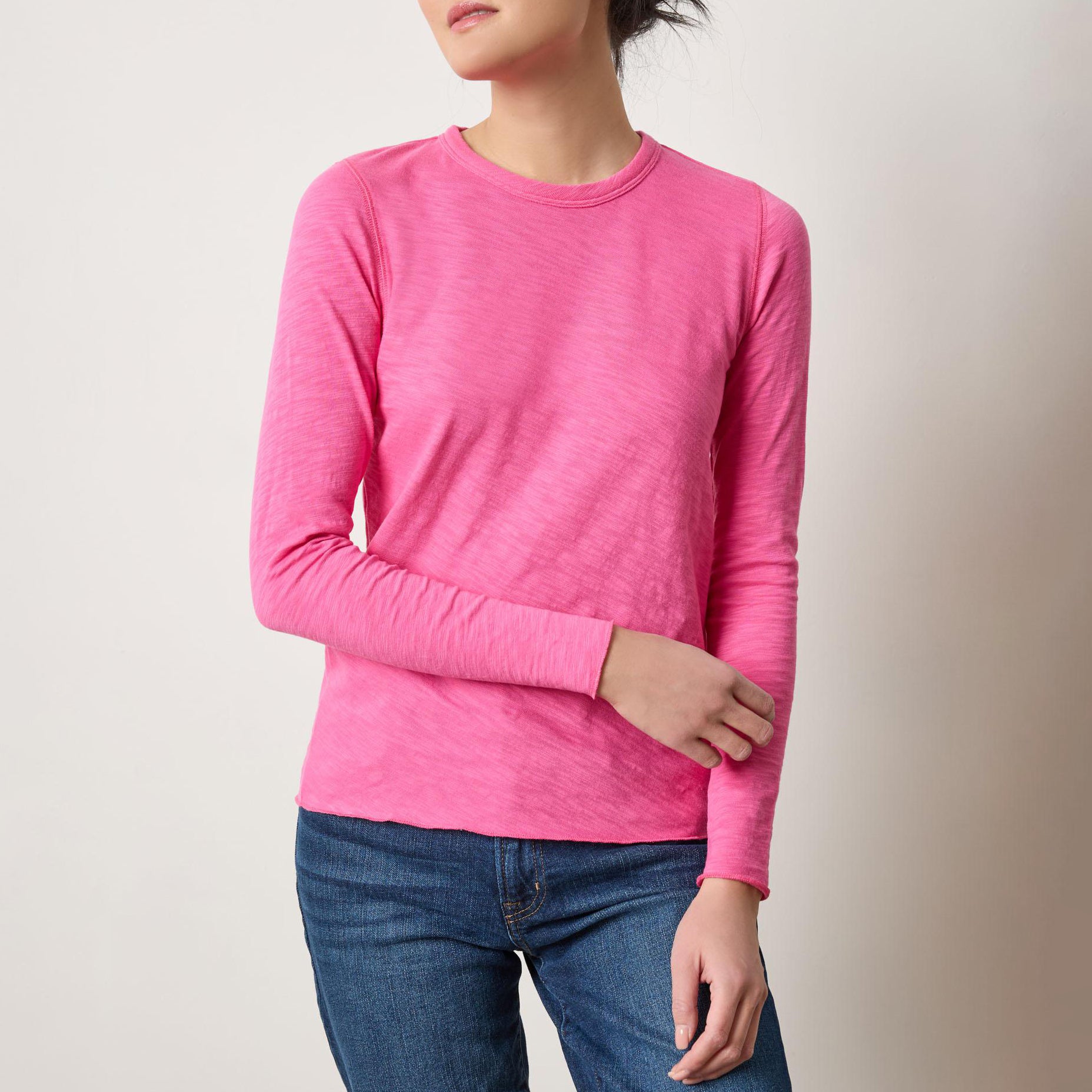 Bias Long Sleeve Tee in in Rosebud