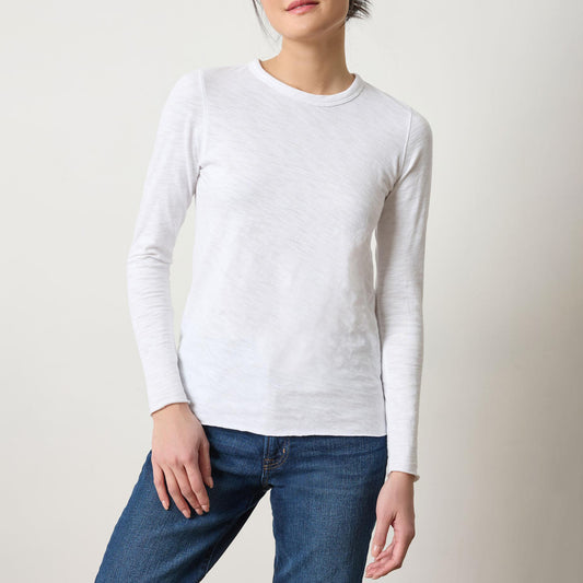 Bias Long Sleeve Tee in White