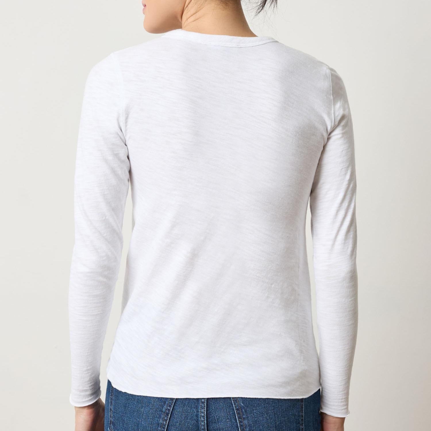 Bias Long Sleeve Tee in White