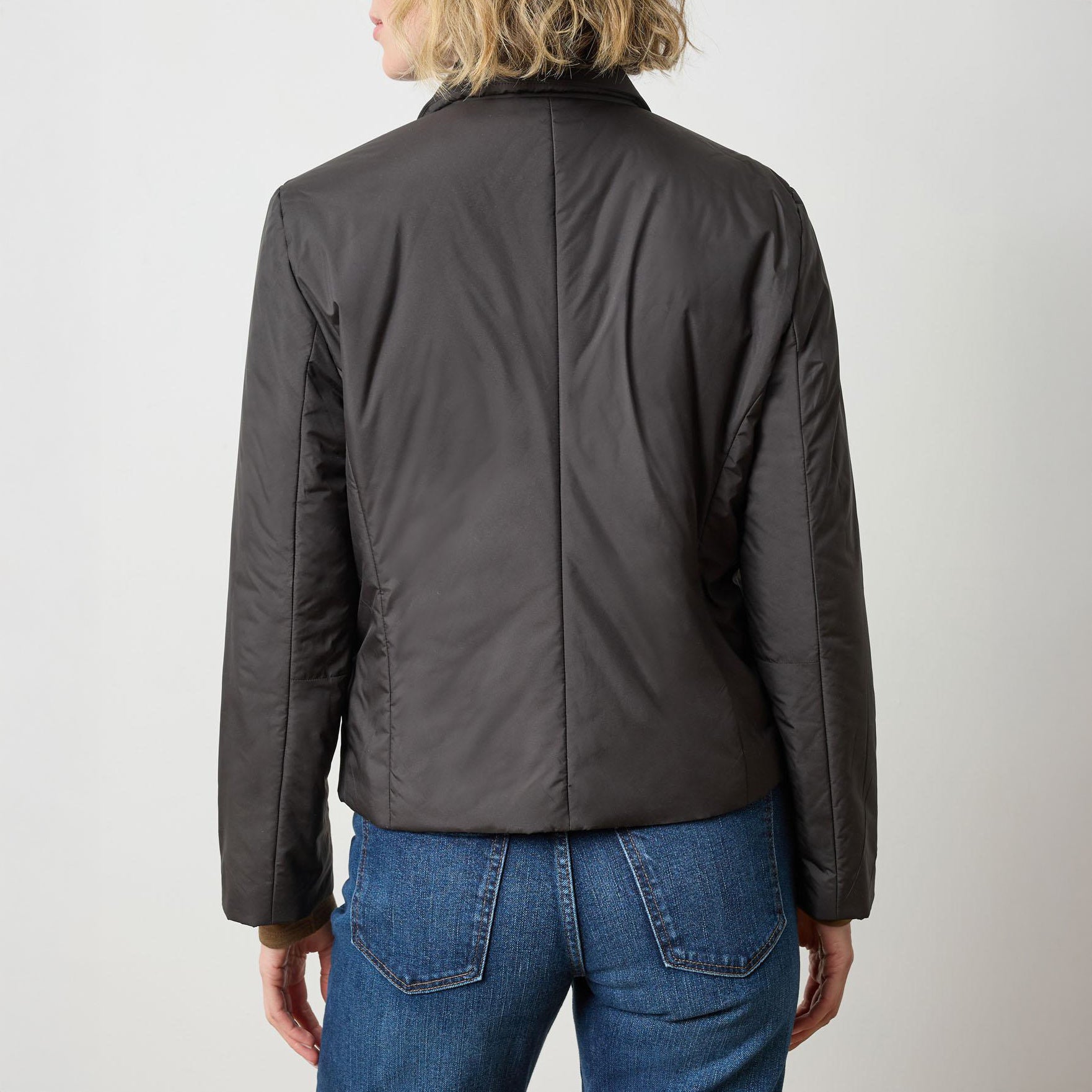 Padded Nylon Blazer in Black