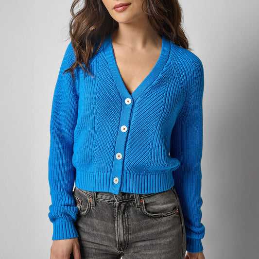 Shrunken Cardigan in Dutch Blue