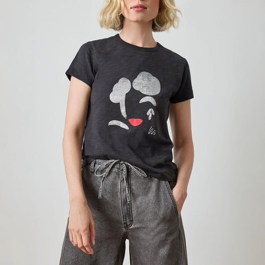 Short Sleeve Graphic Tee in Black