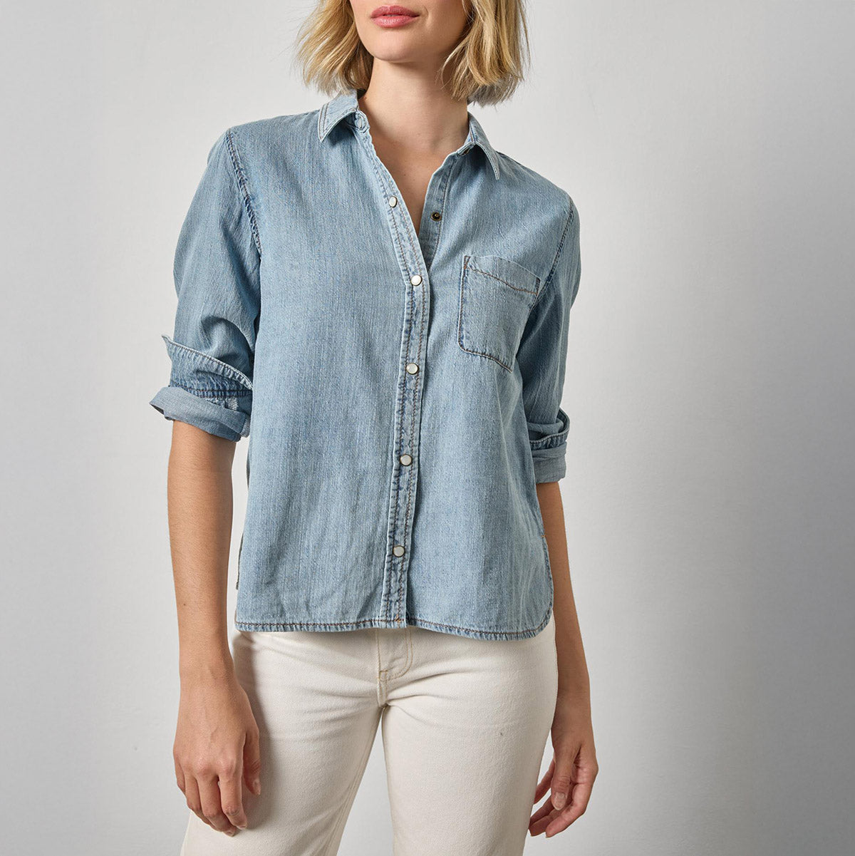 Denim Button Down in Blue Wash