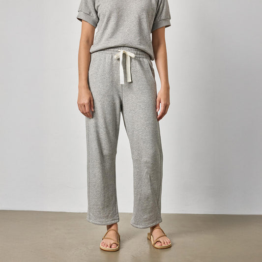 Side Panel Terry Pant in Heather Grey