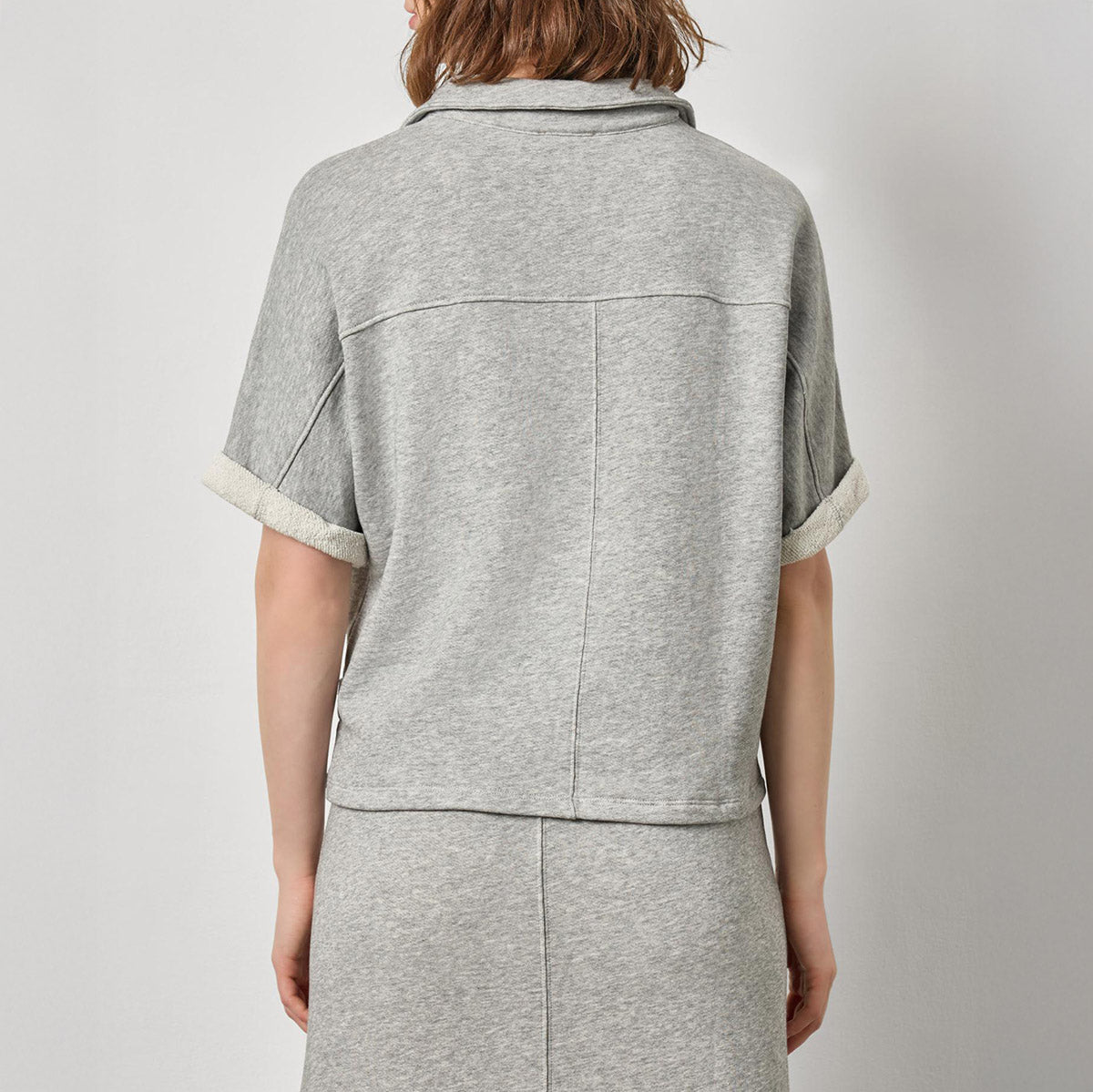 Oversized Terry Polo in Heather Grey