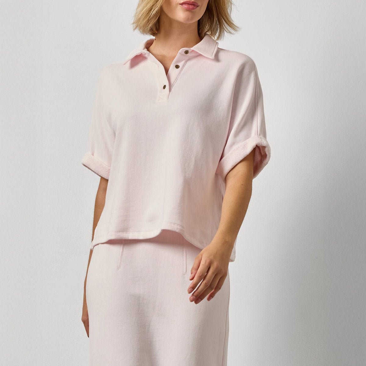 Oversized Terry Polo in Rosewater