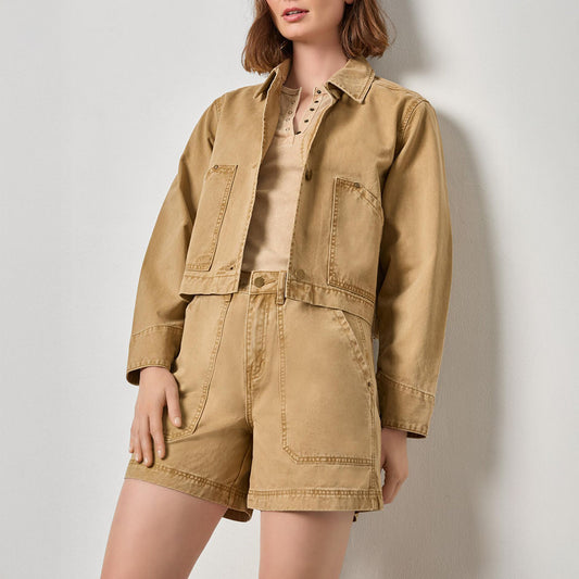 Twill Utility Jacket in Buckwheat