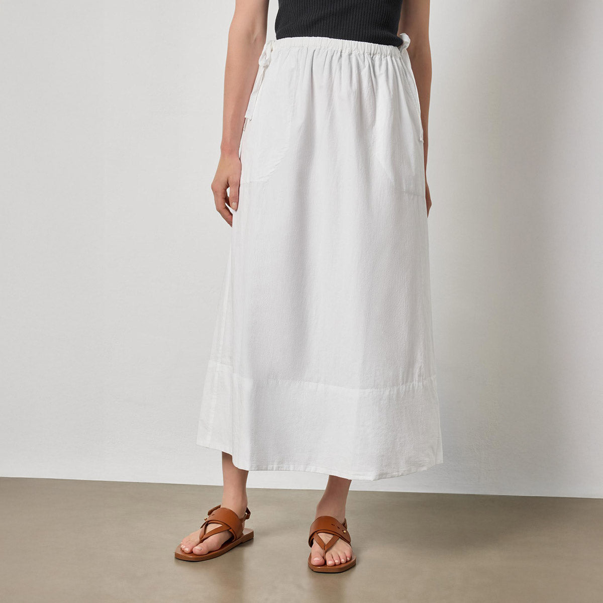 A-Line Maxi Skirt in White