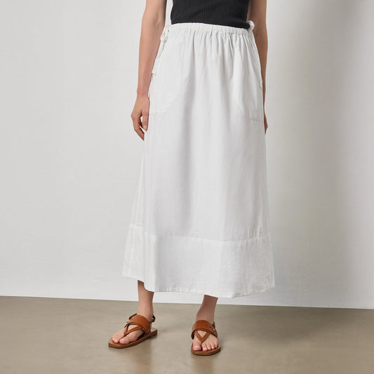 A-Line Maxi Skirt in White