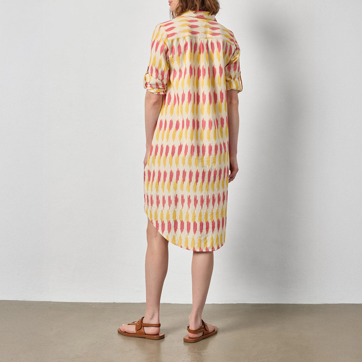 Ikat Shirt Dress in Taffy Ikat