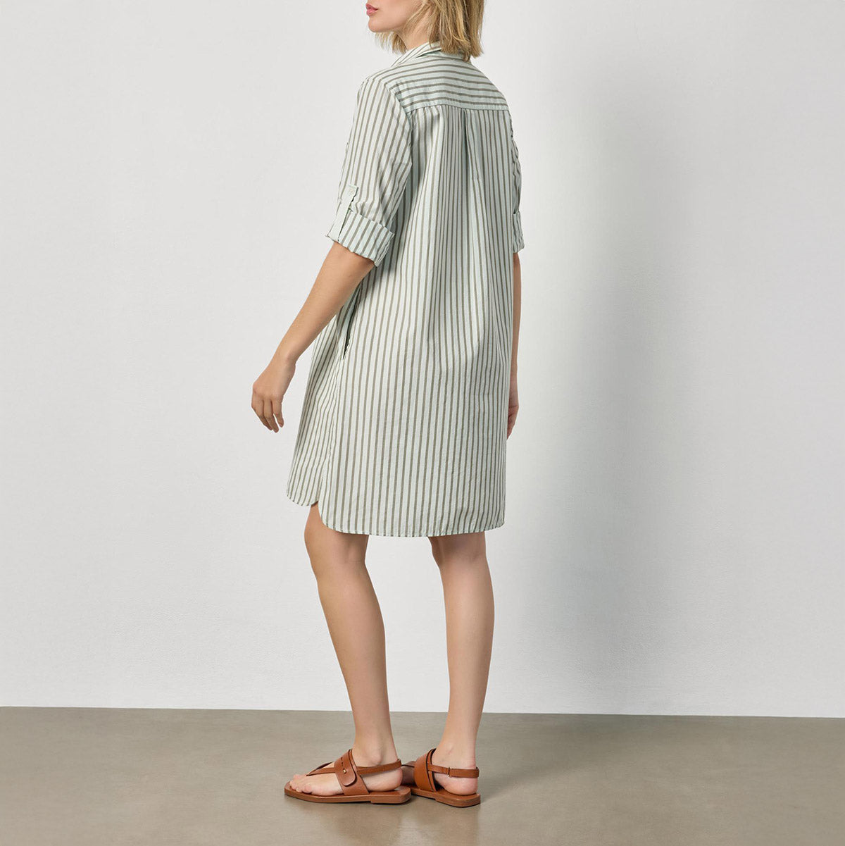 Striped Shirt Dress in Pool Stripe