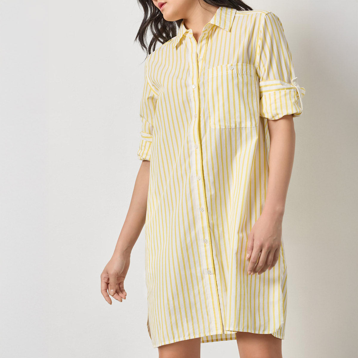 Striped Shirt Dress in Sunflower Stripe