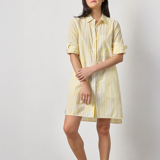 Striped Shirt Dress in Sunflower Stripe