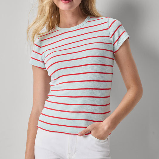 Striped Short Sleeve Tee in Seabreeze Stripe