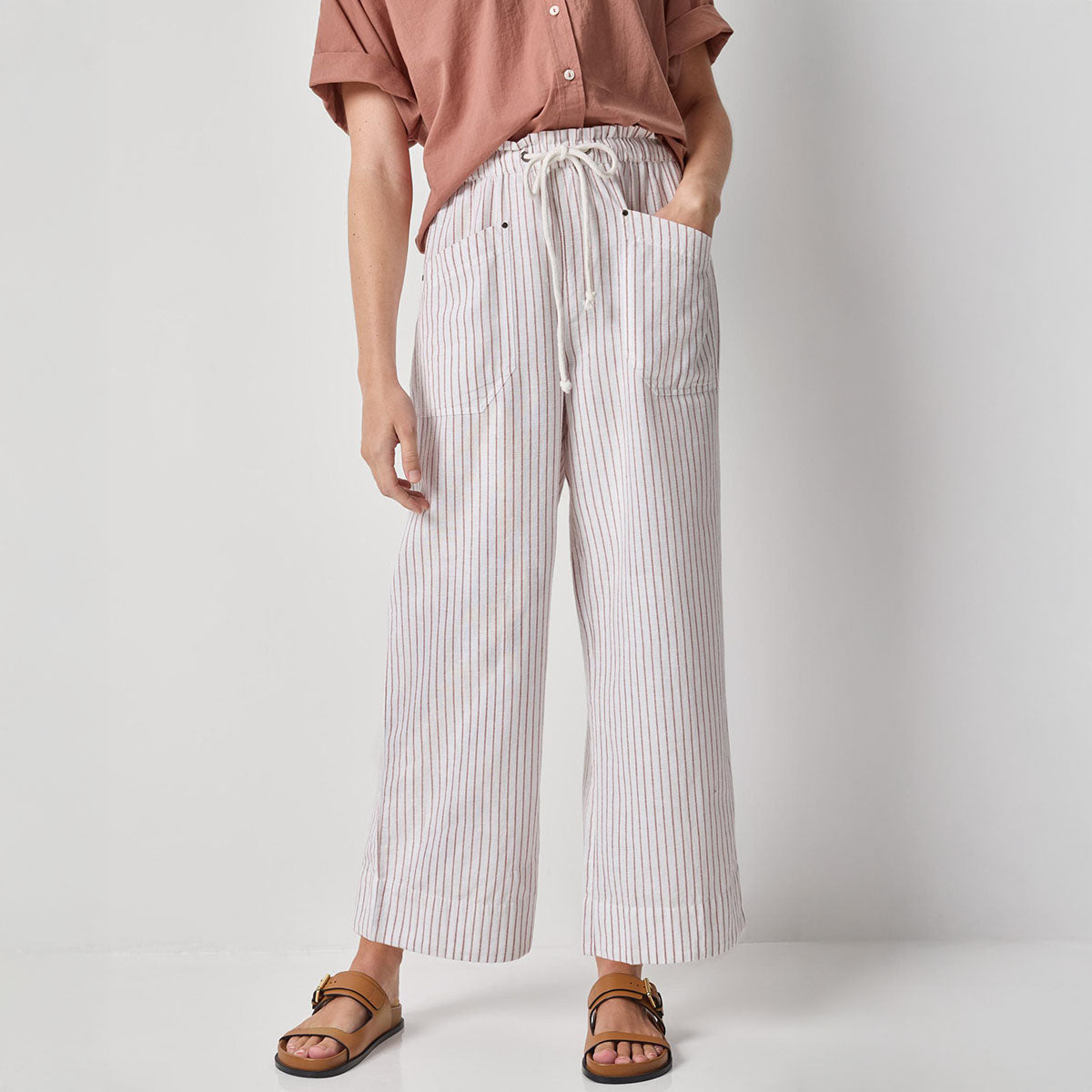 Striped Pant in Bark Stripe