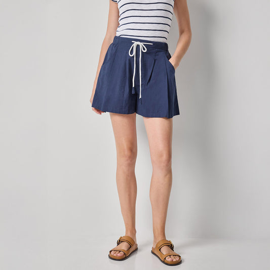 Linen Easy Short in Navy