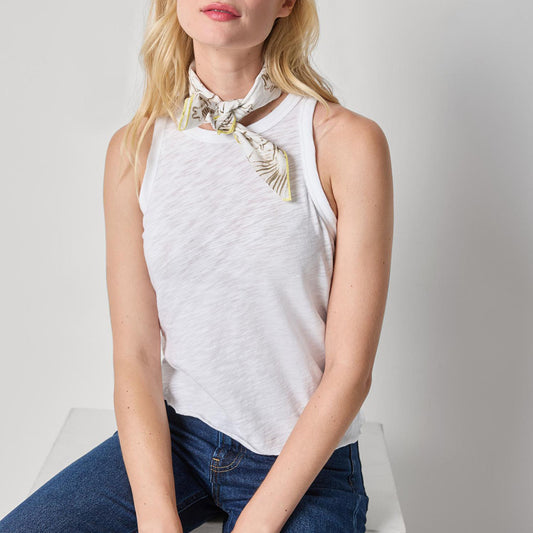 Wide Binding Tank in White