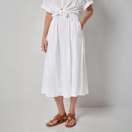 Voile Circle Skirt in White