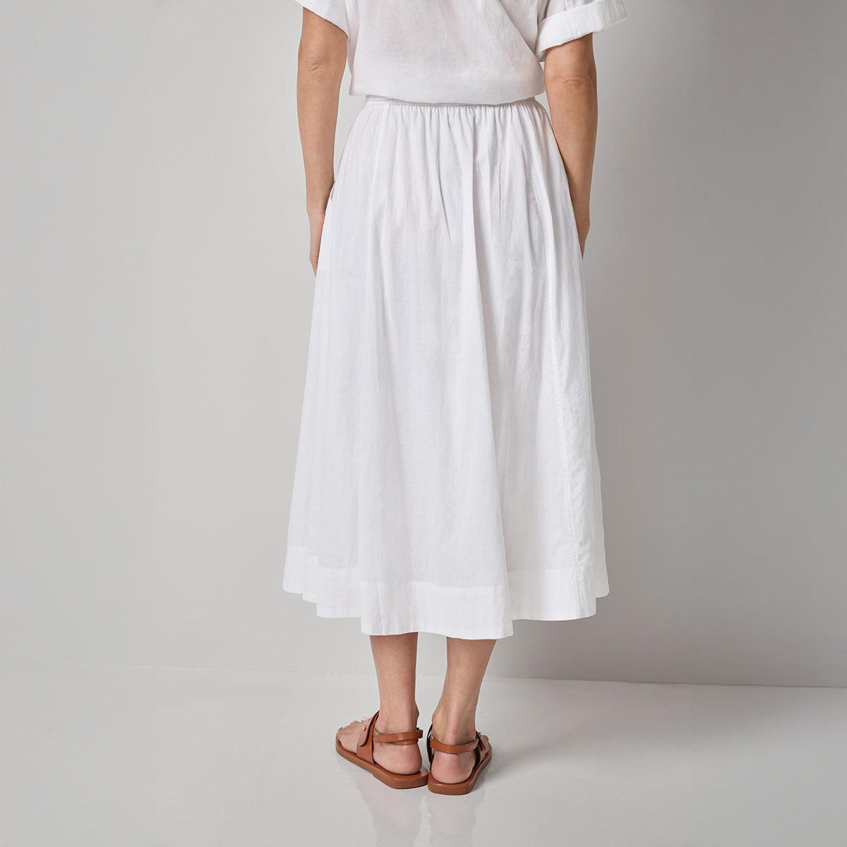 Voile Circle Skirt in White