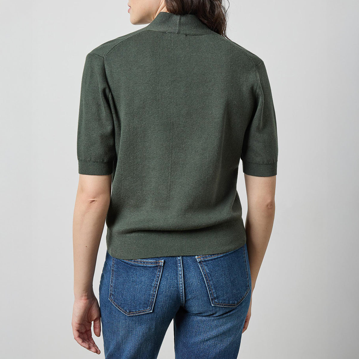 V-Neck Elbow Sleeve Sweater in Balsam