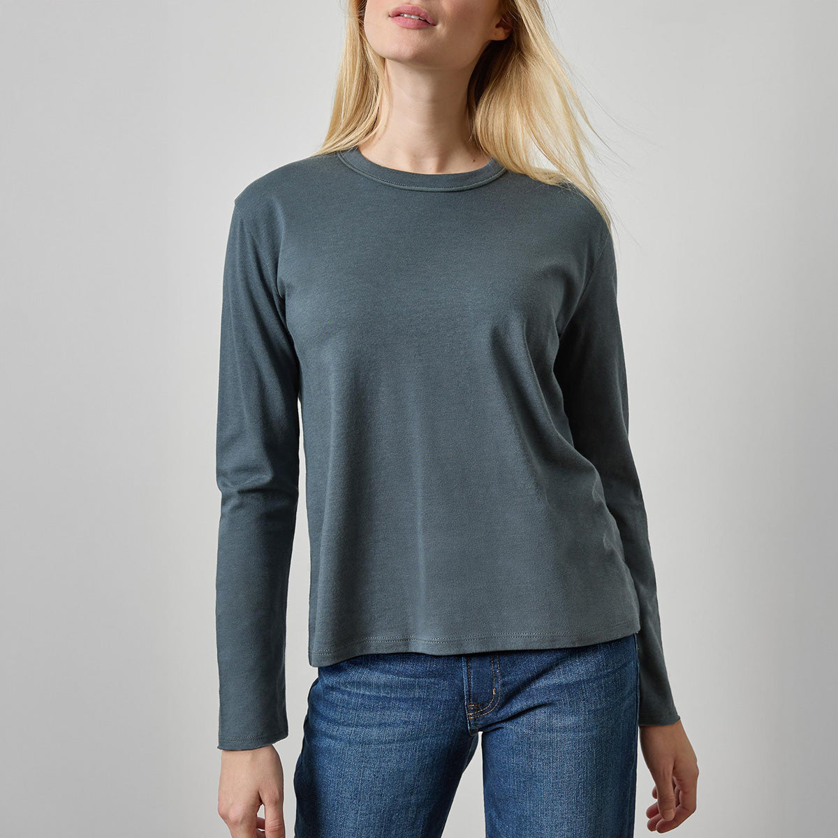 Rolled Edge Tee in Mineral