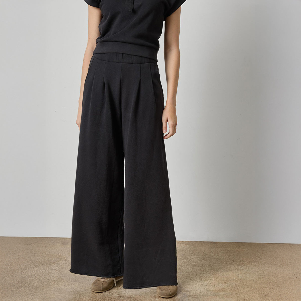 Full Length Terry Pant in Black