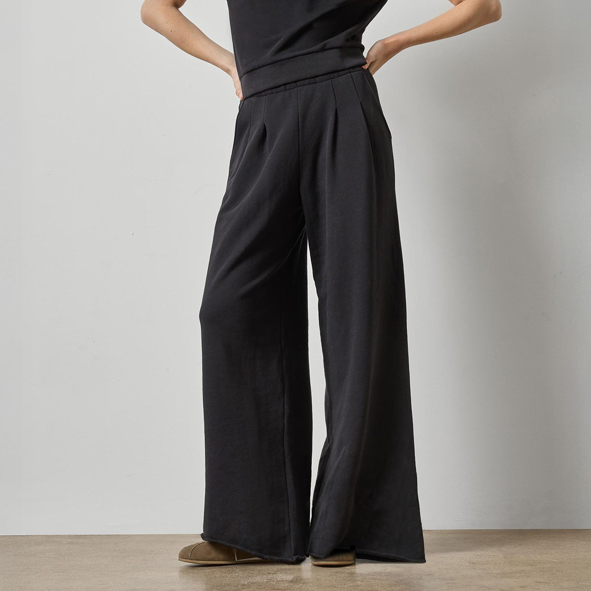Full Length Terry Pant in Black