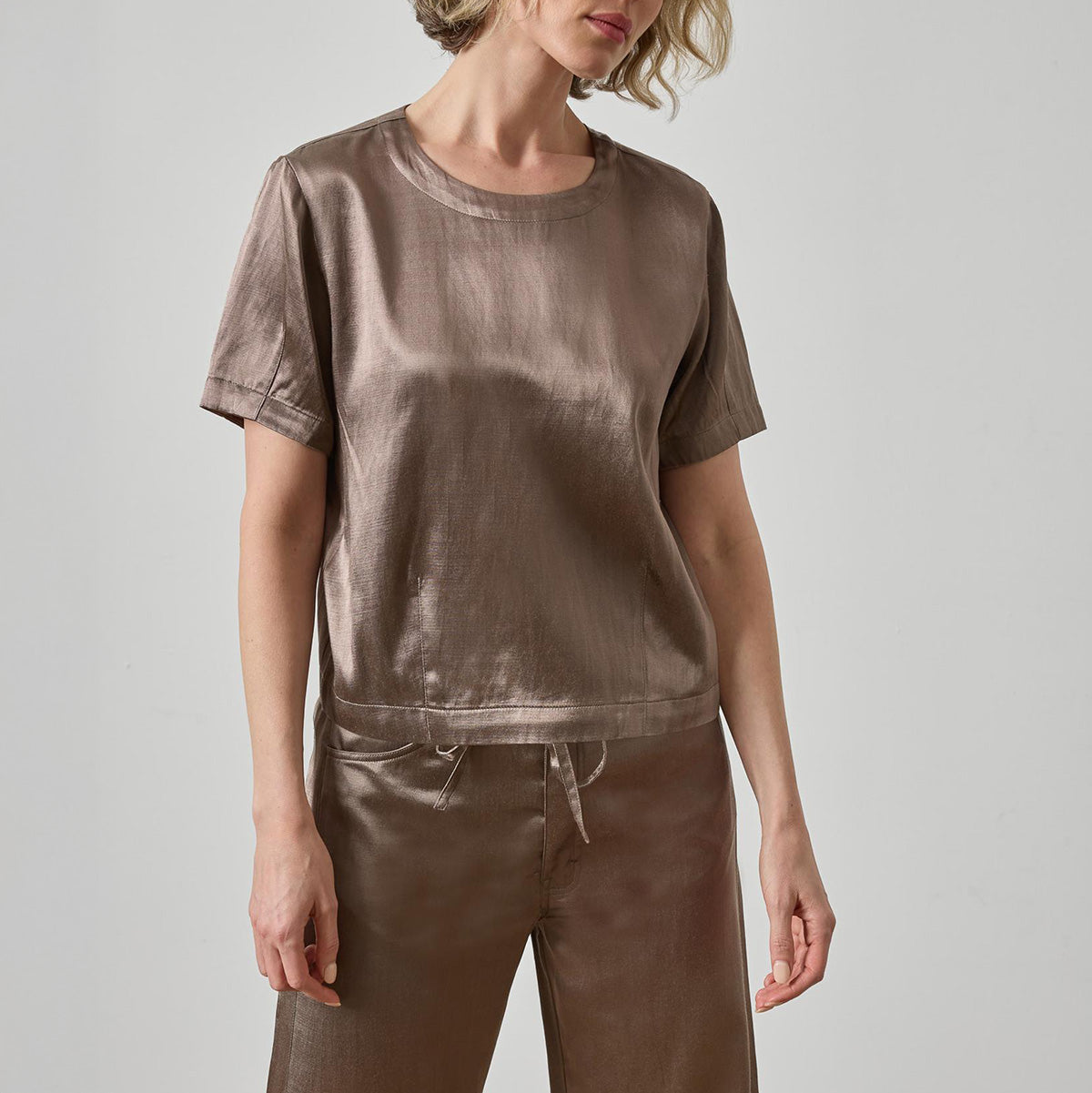 Slub Woven Top in Shiitake
