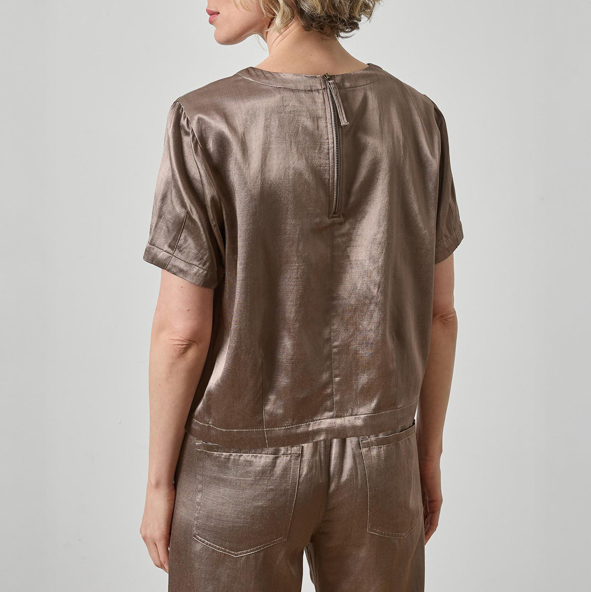 Slub Woven Top in Shiitake