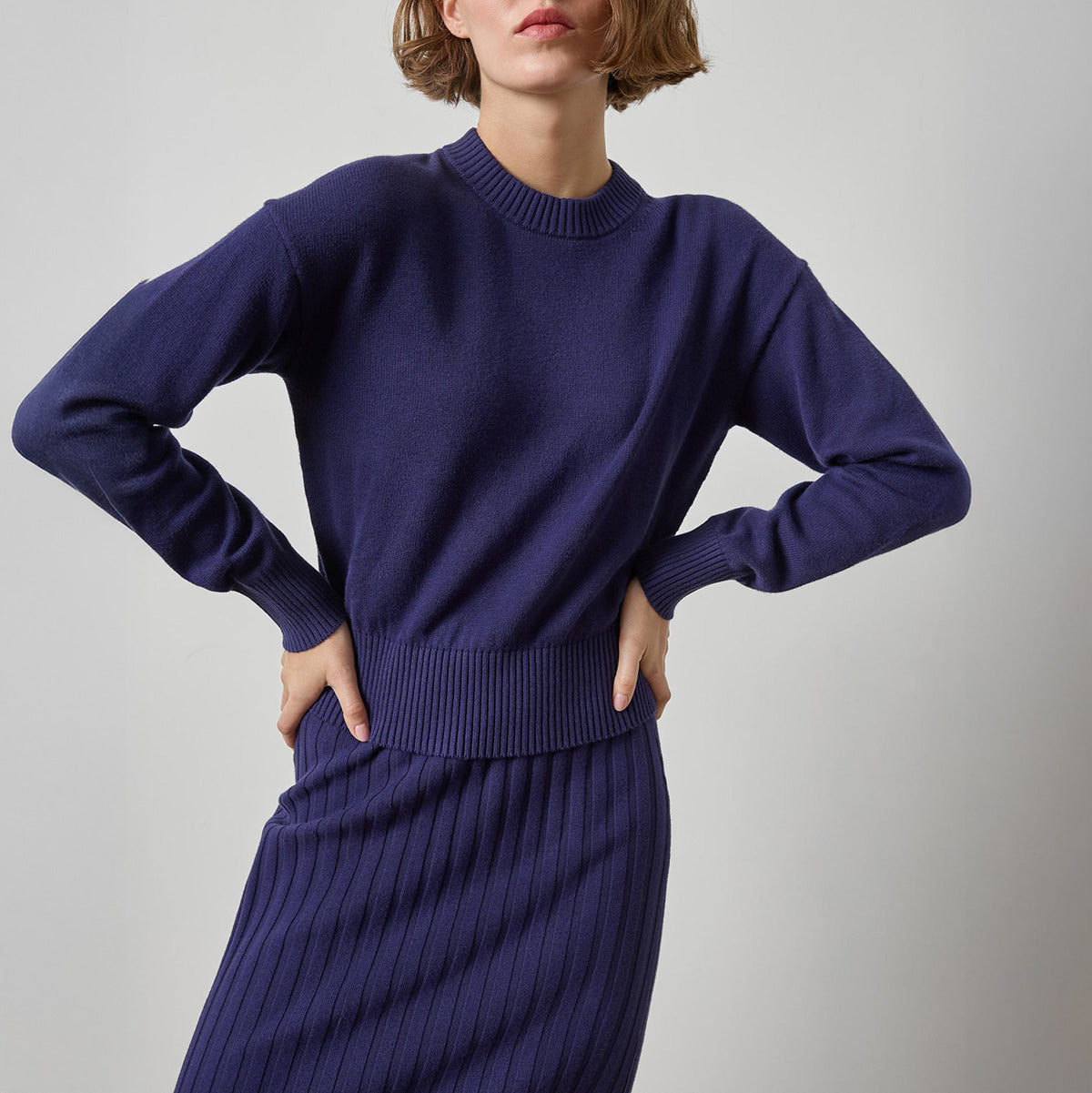 Relaxed Crewneck Sweater in Neptune