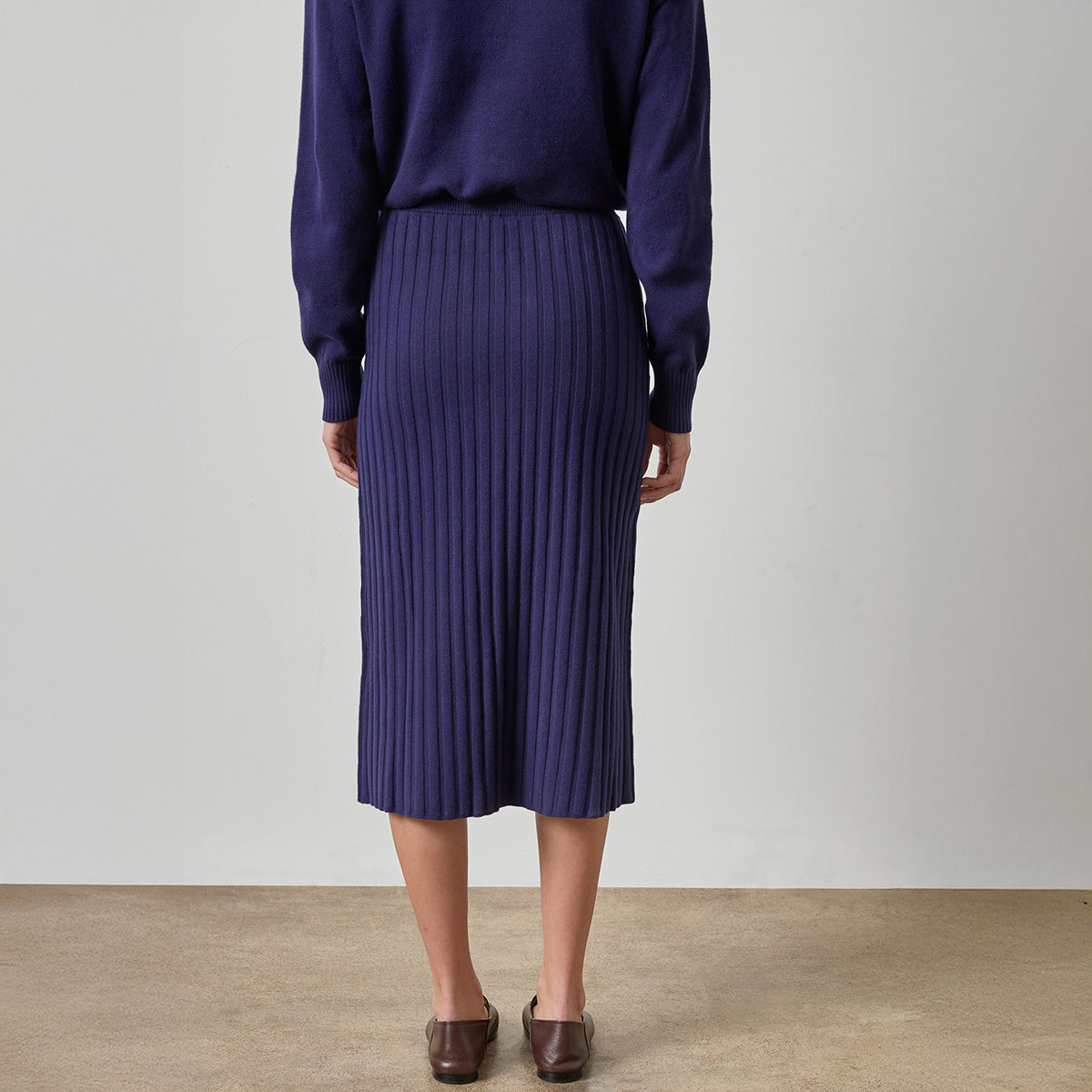 Rib Sweater Skirt in Neptune