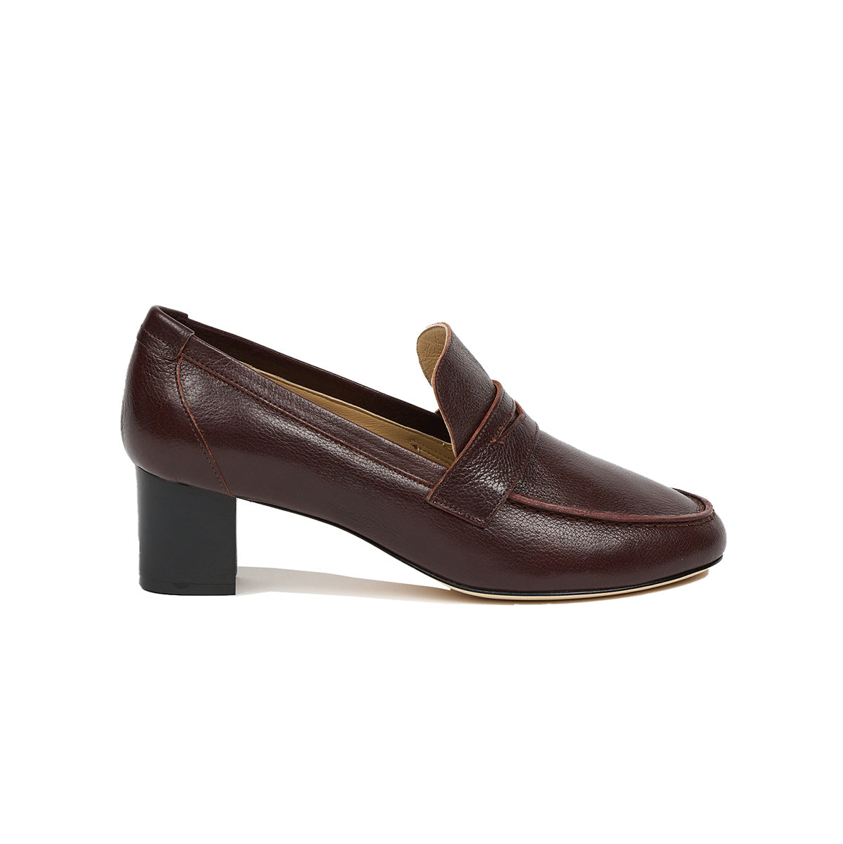 Heeled Penny Loafer in Oxblood