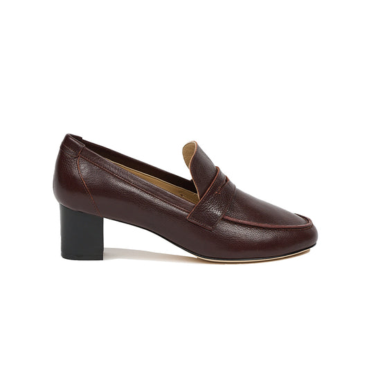 Heeled Penny Loafer in Oxblood