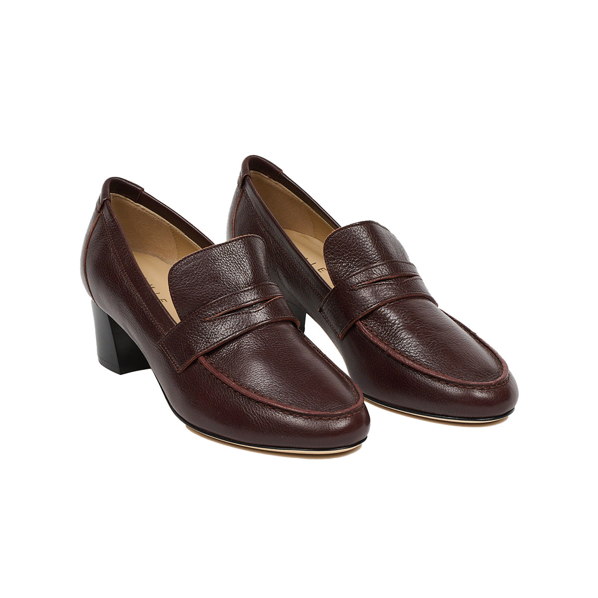 Heeled Penny Loafer in Oxblood