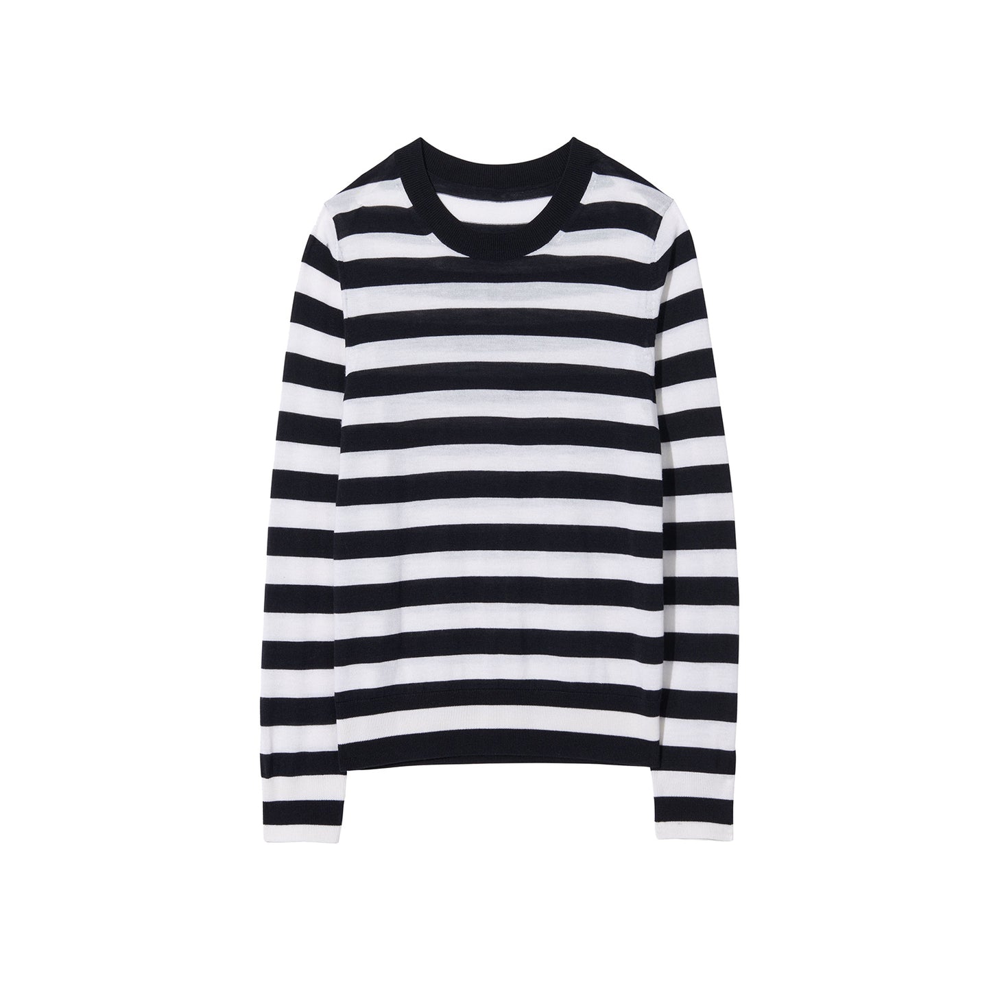 Meir Striped Sweater in Midnight & Ivory