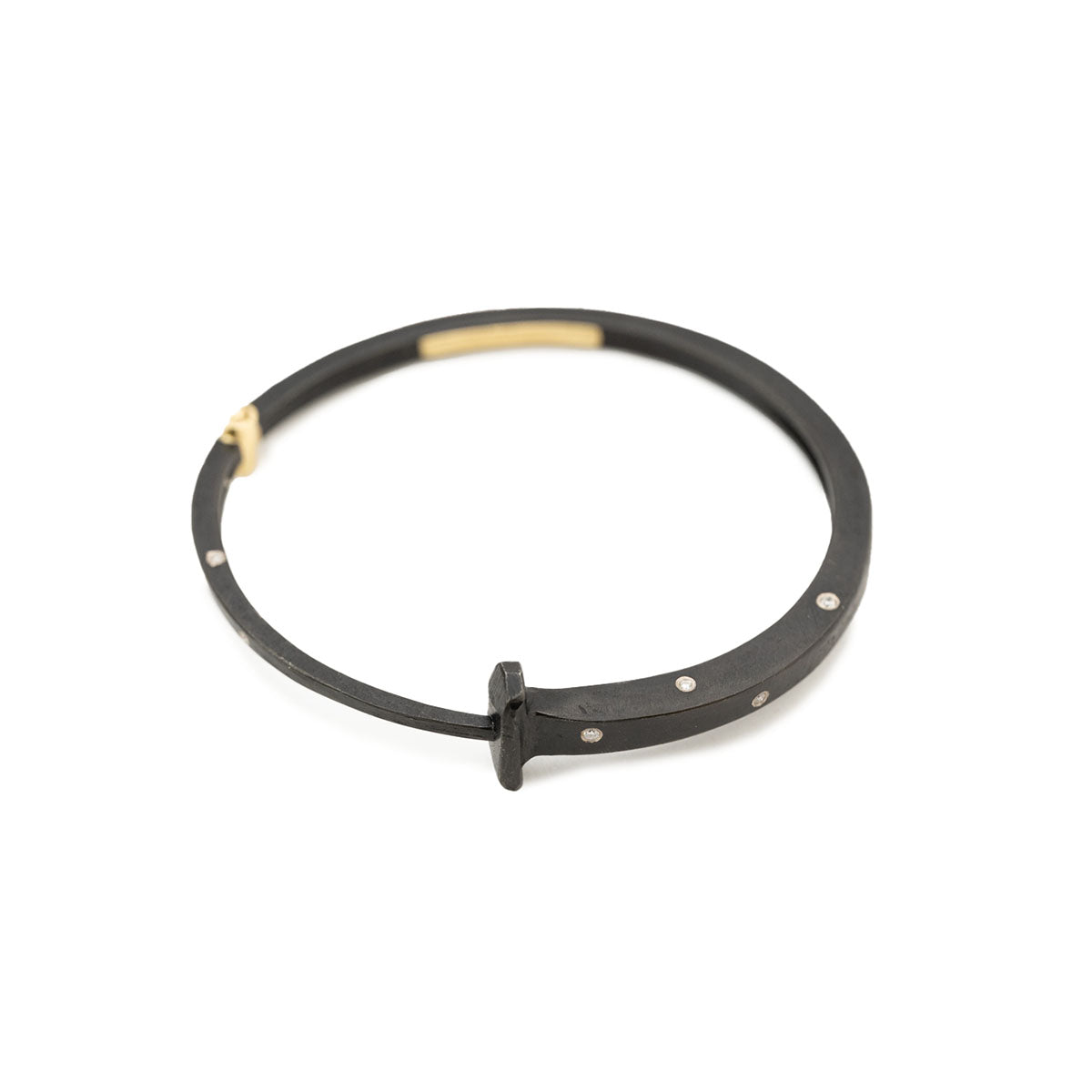 Nine Diamond Iron Nail Bracelet