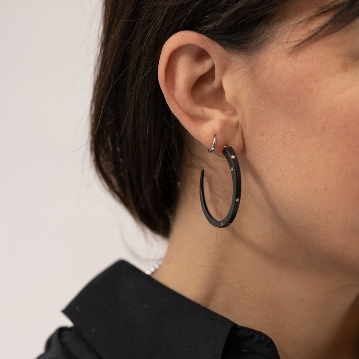 Large Iron Hoops with Diamonds