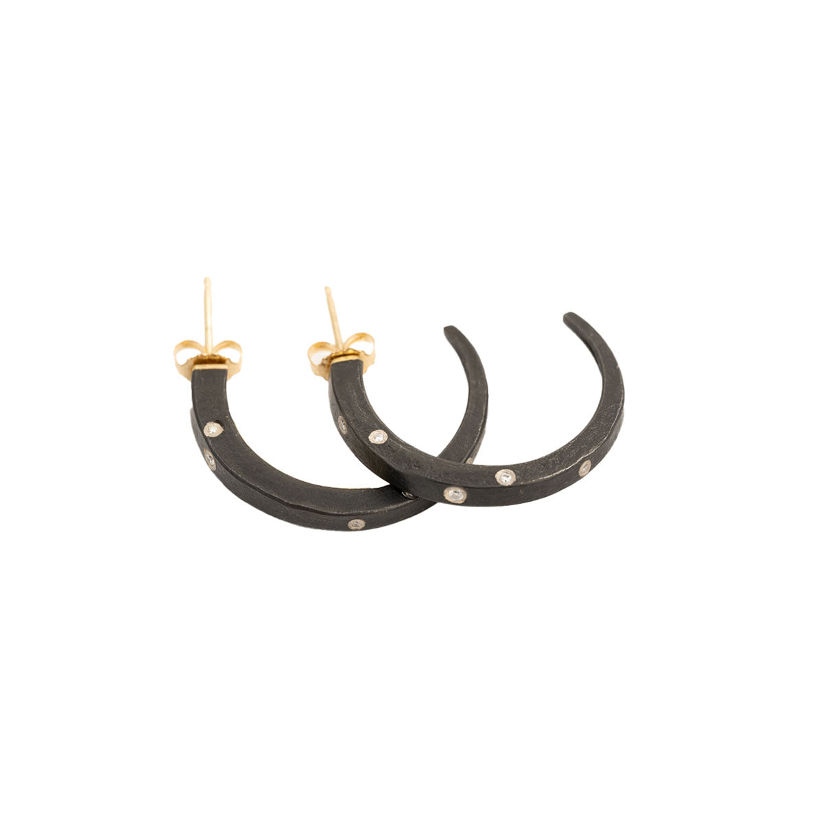 Small Iron Hoops with Diamonds