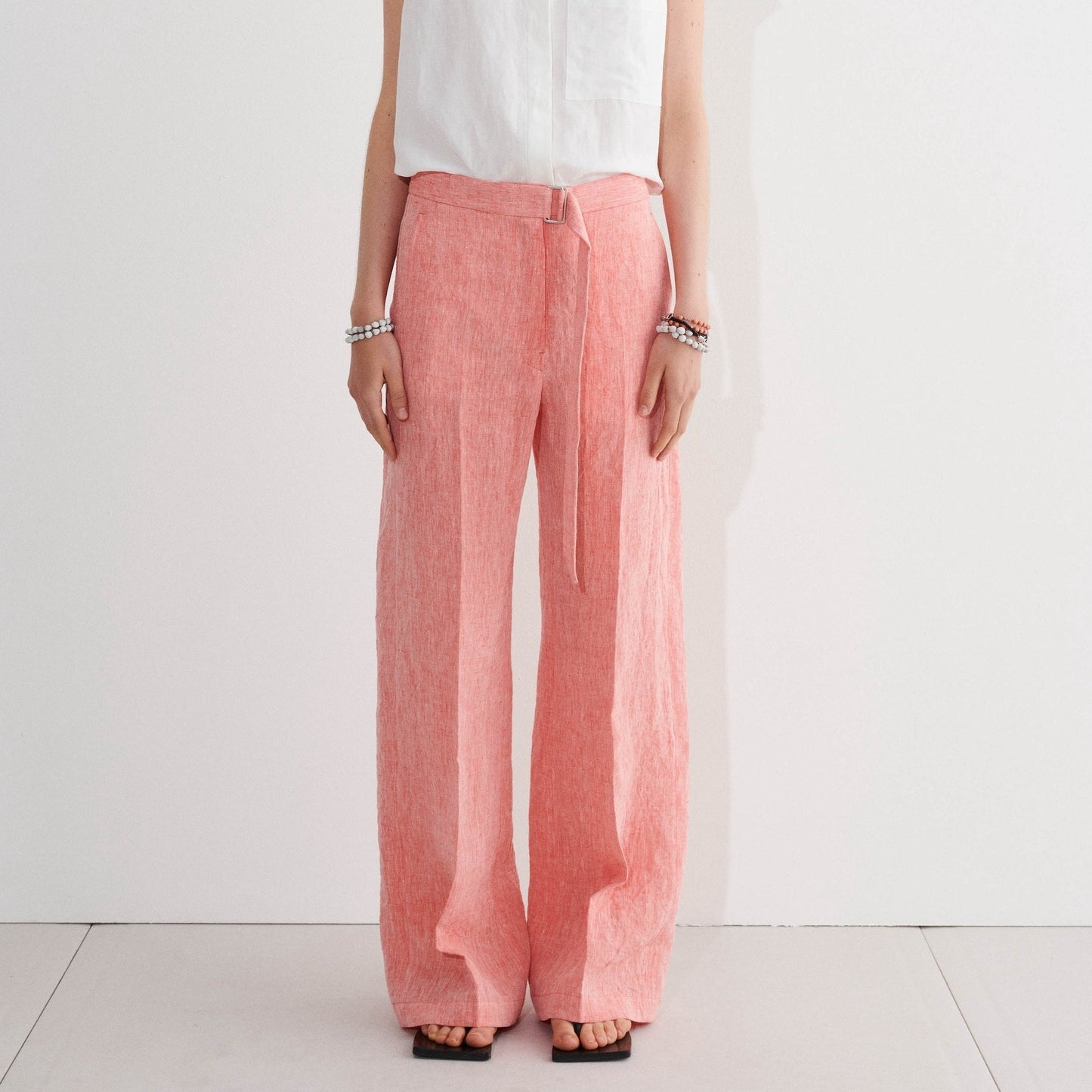 Phenyo Belted Pant in Coral Melange