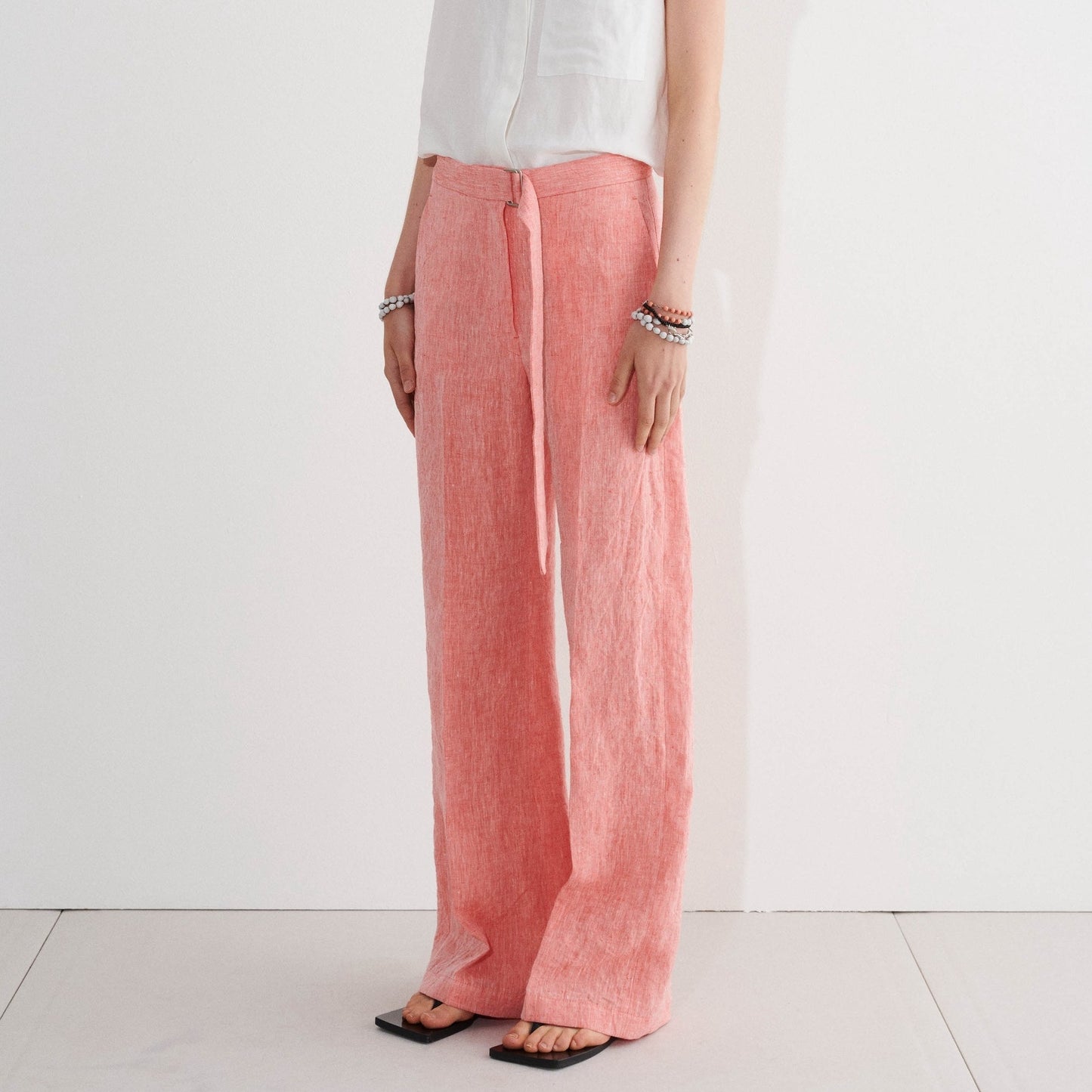 Phenyo Belted Pant in Coral Melange