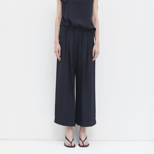 Pima Trouser in Black Petrol Dot