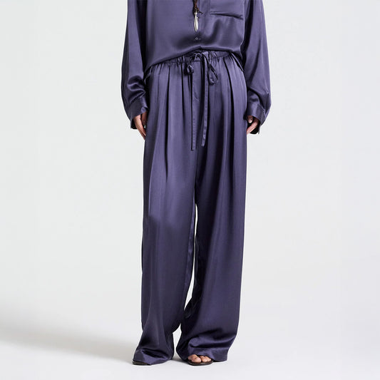PJ Pant in Graystone: Wide-leg pajama-inspired pants with drawstring and side pockets.